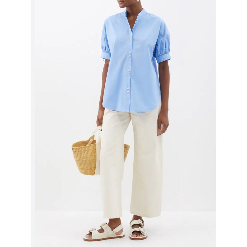 Lee Mathews Posey Collarless Cotton Shirt size 4/6 - Picture 5 of 5